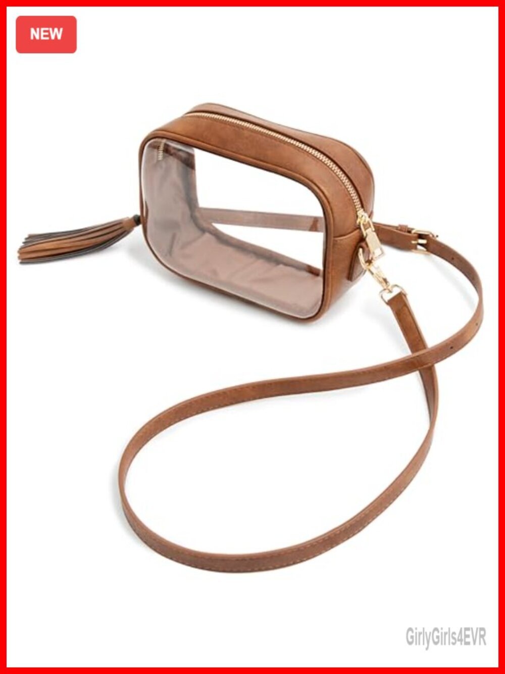 PVC Transparent Crossbody Purse Stadium Approved Small Clear Bag with